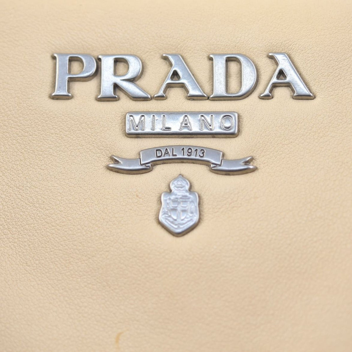 Prada Soft Calf Small Shoulder Bag (pale tan) Hardware
