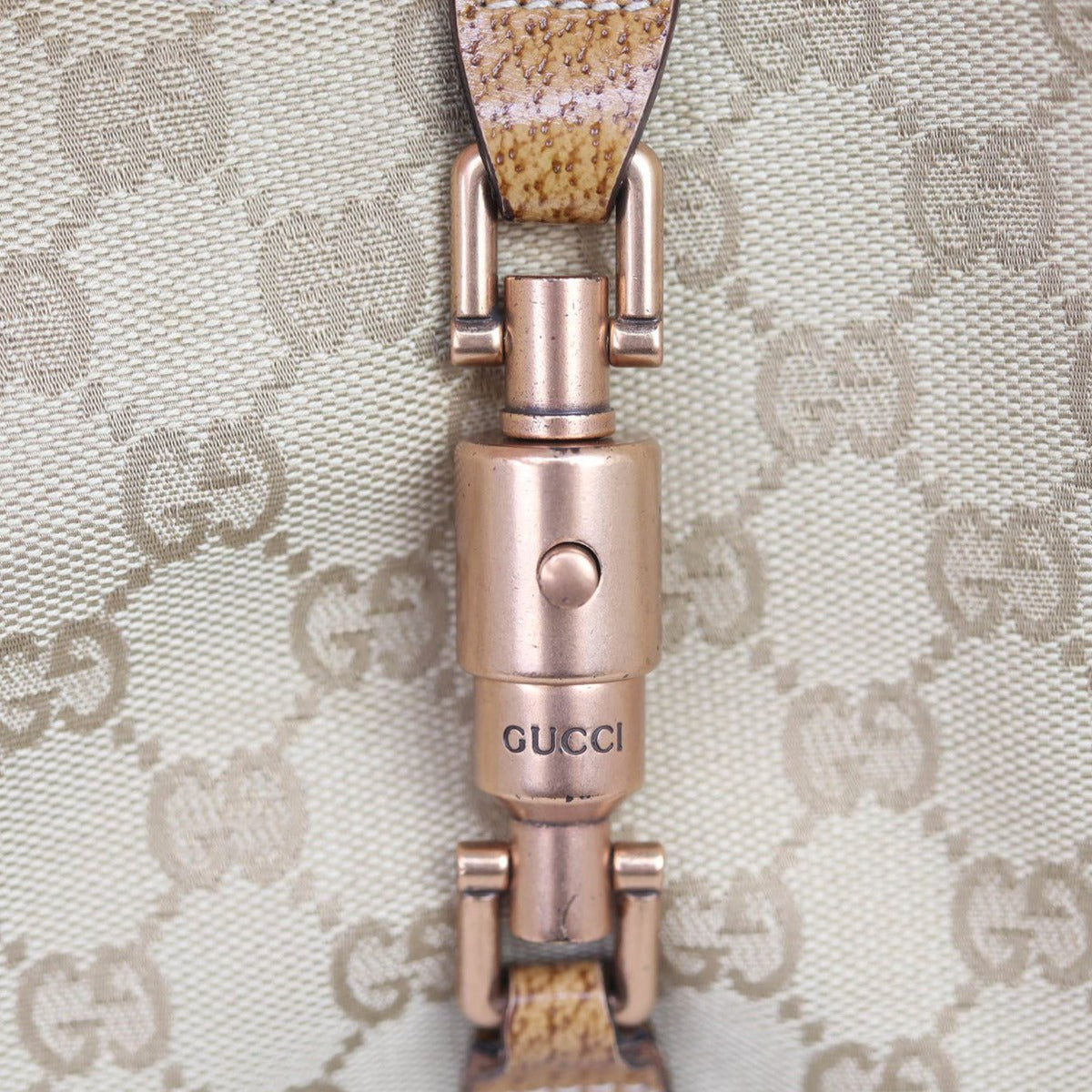 Gucci GG Canvas Jackie Nailhead Tote Hardware
