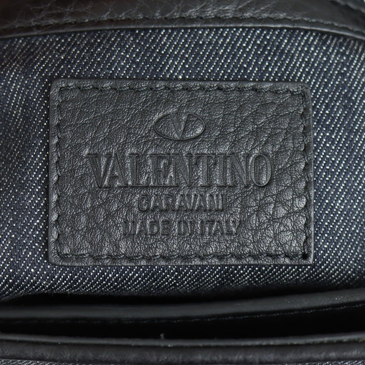 Valentino B-Rockstud Denim Shoulder Bag Stamp
