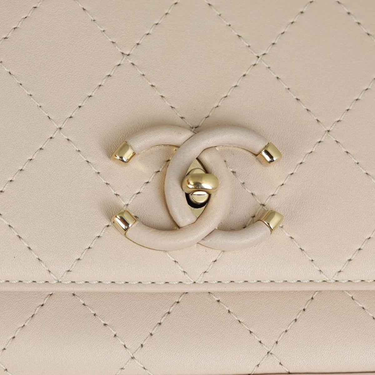 Chanel Calfskin CC Quilted Flap Bag Hardware
