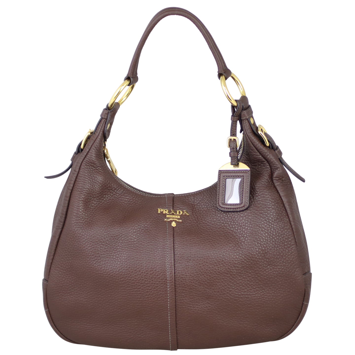 Prada Vitello Daino Hobo Front