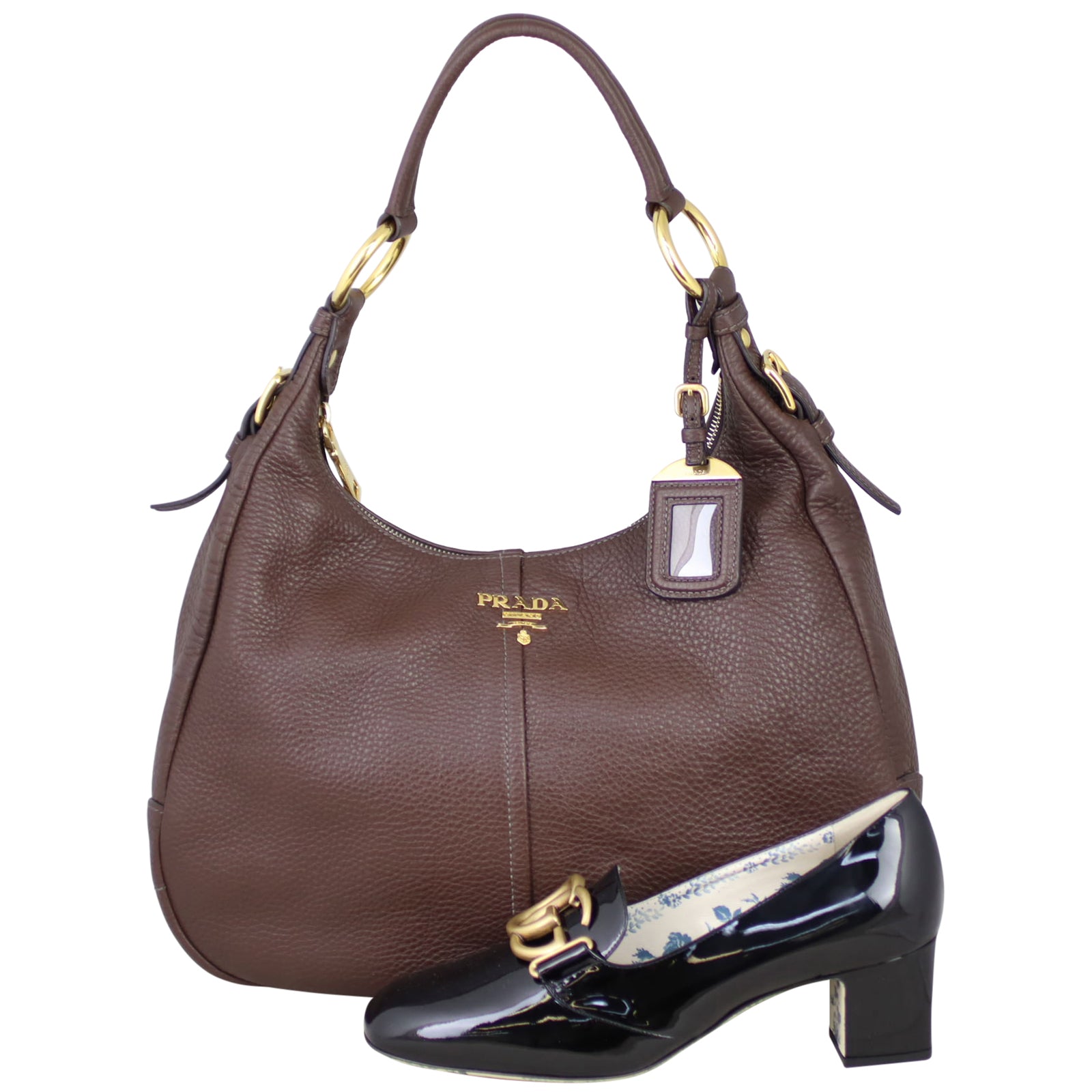 Prada Vitello Daino Hobo Shoe