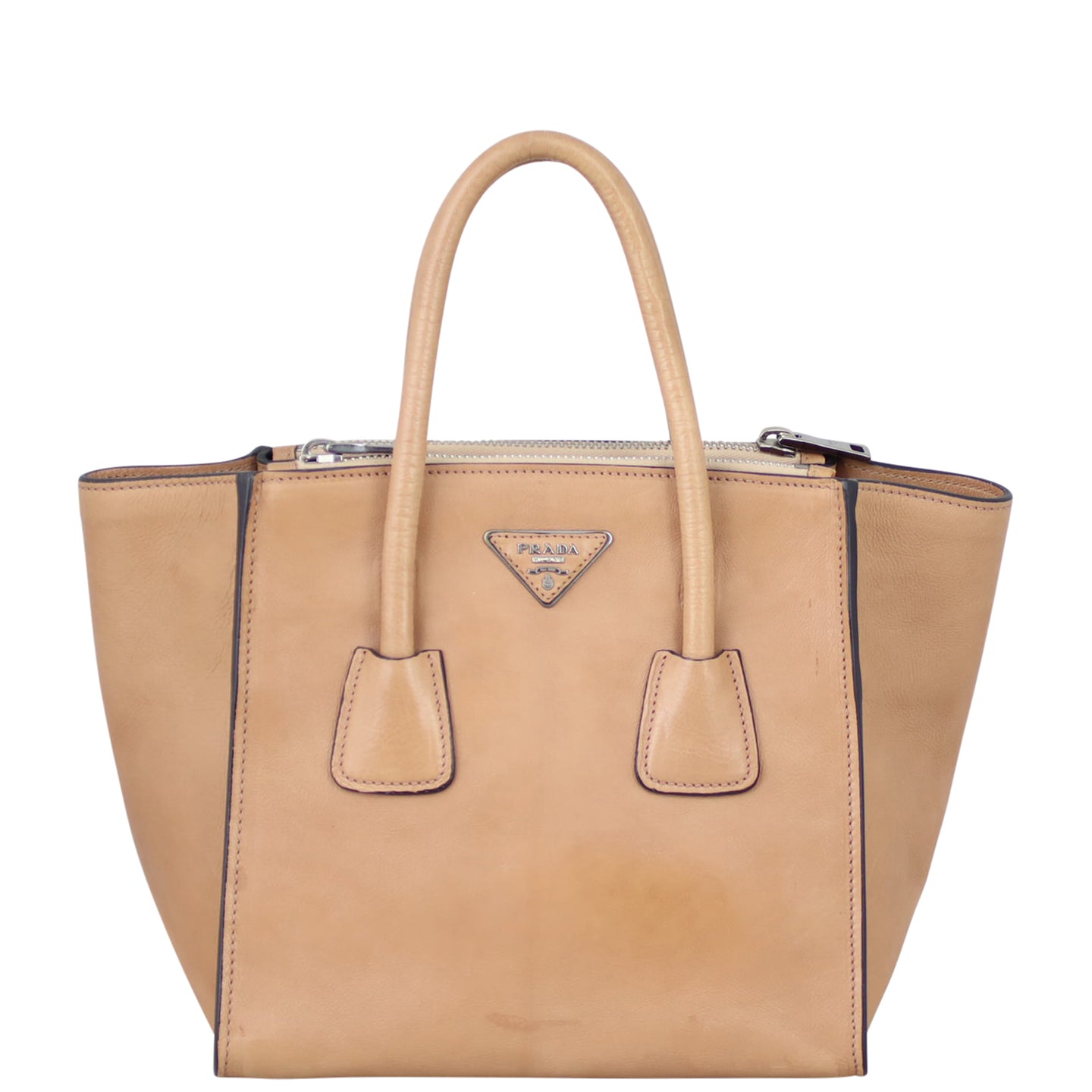 Prada Twin Pocket Glace Calfskin Tote Front