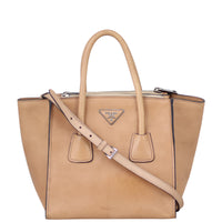 Prada Twin Pocket Glace Calfskin Tote Front