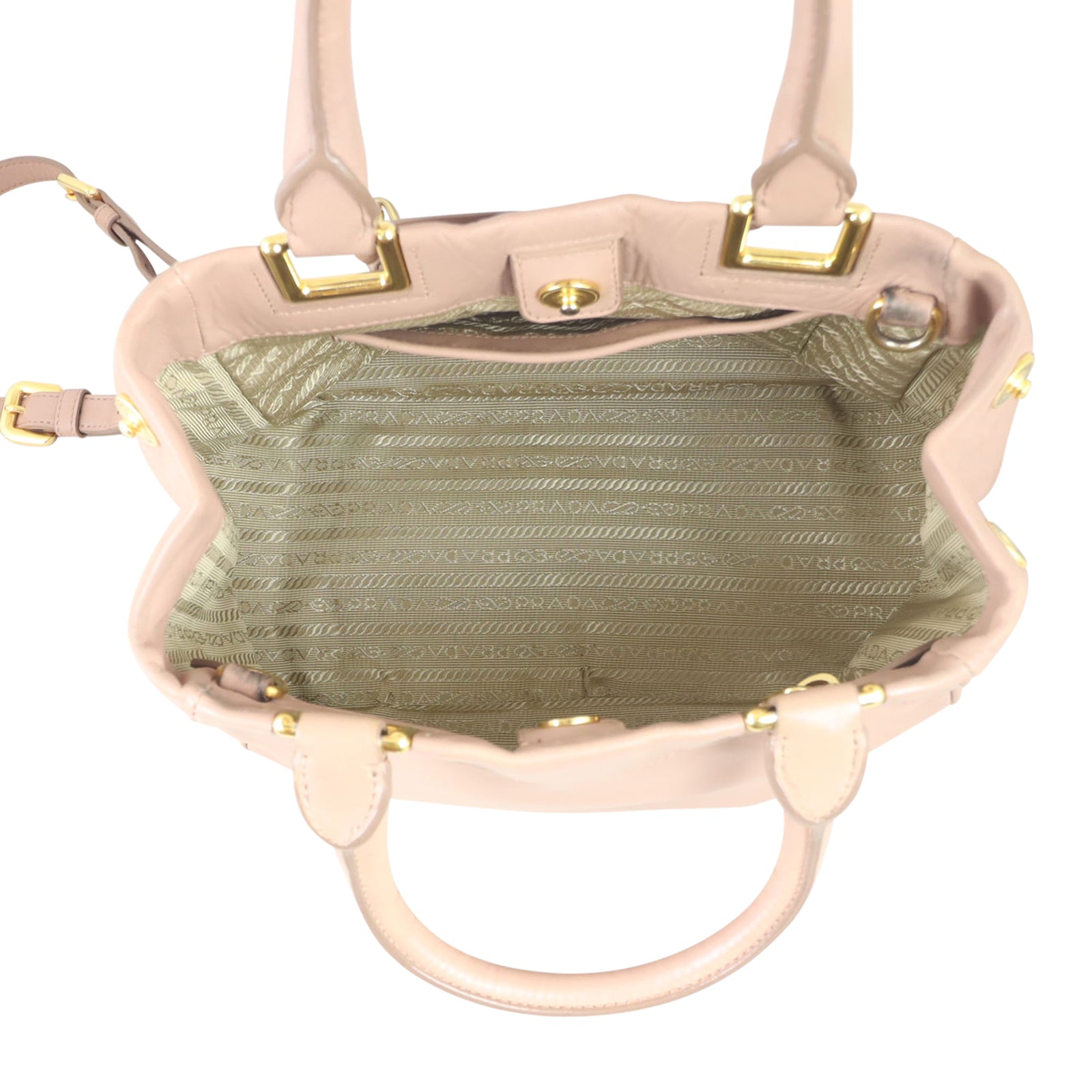 Prada Top Handle Crossbody Satchel Whole interior