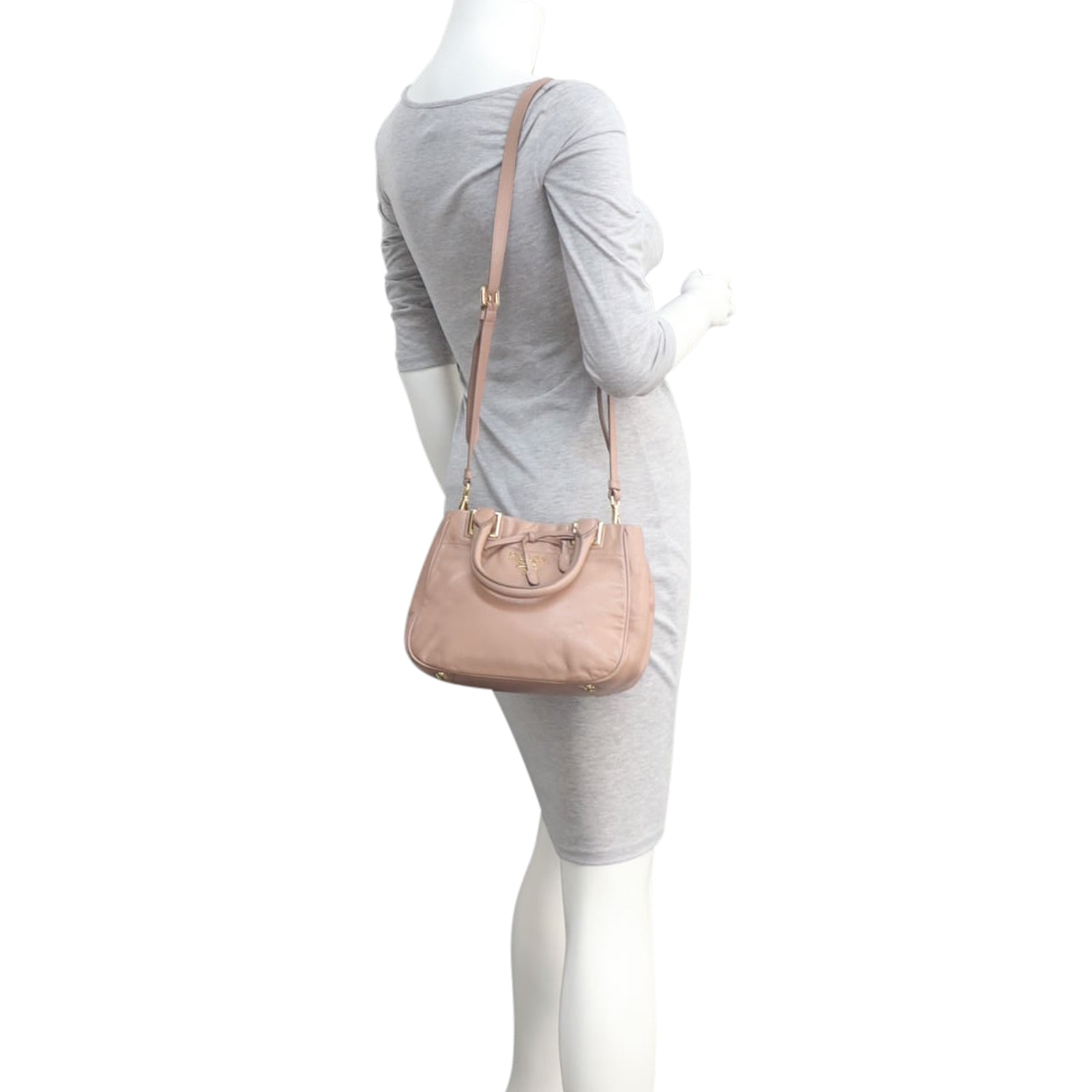 Prada Top Handle Crossbody Satchel Mannequin