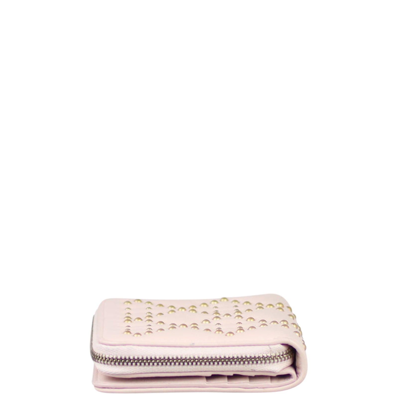 Dior Lady Dior Studded Compact Wallet Side