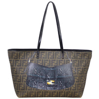 Fendi Zucca Roll Tote Mamma Baguette Print Front
