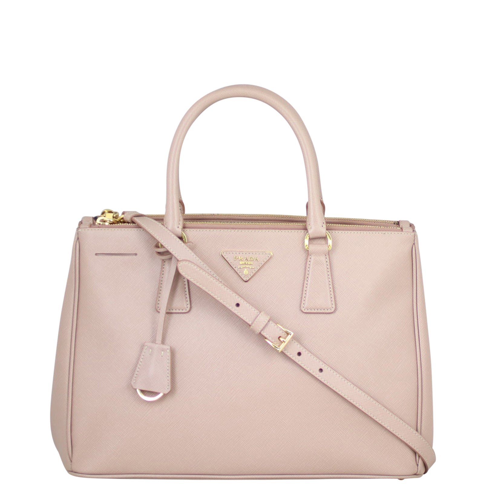 Prada Saffiano Lux Galleria Double Zip Tote MediumFront