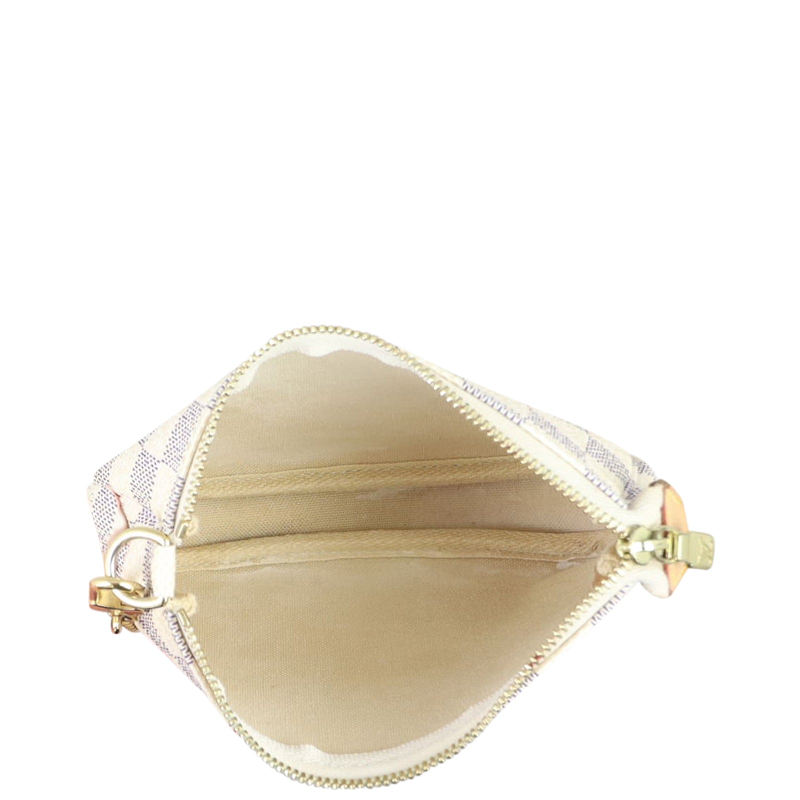 Louis Vuitton Mini Pochette Accessoires Damier Azur Whole interior