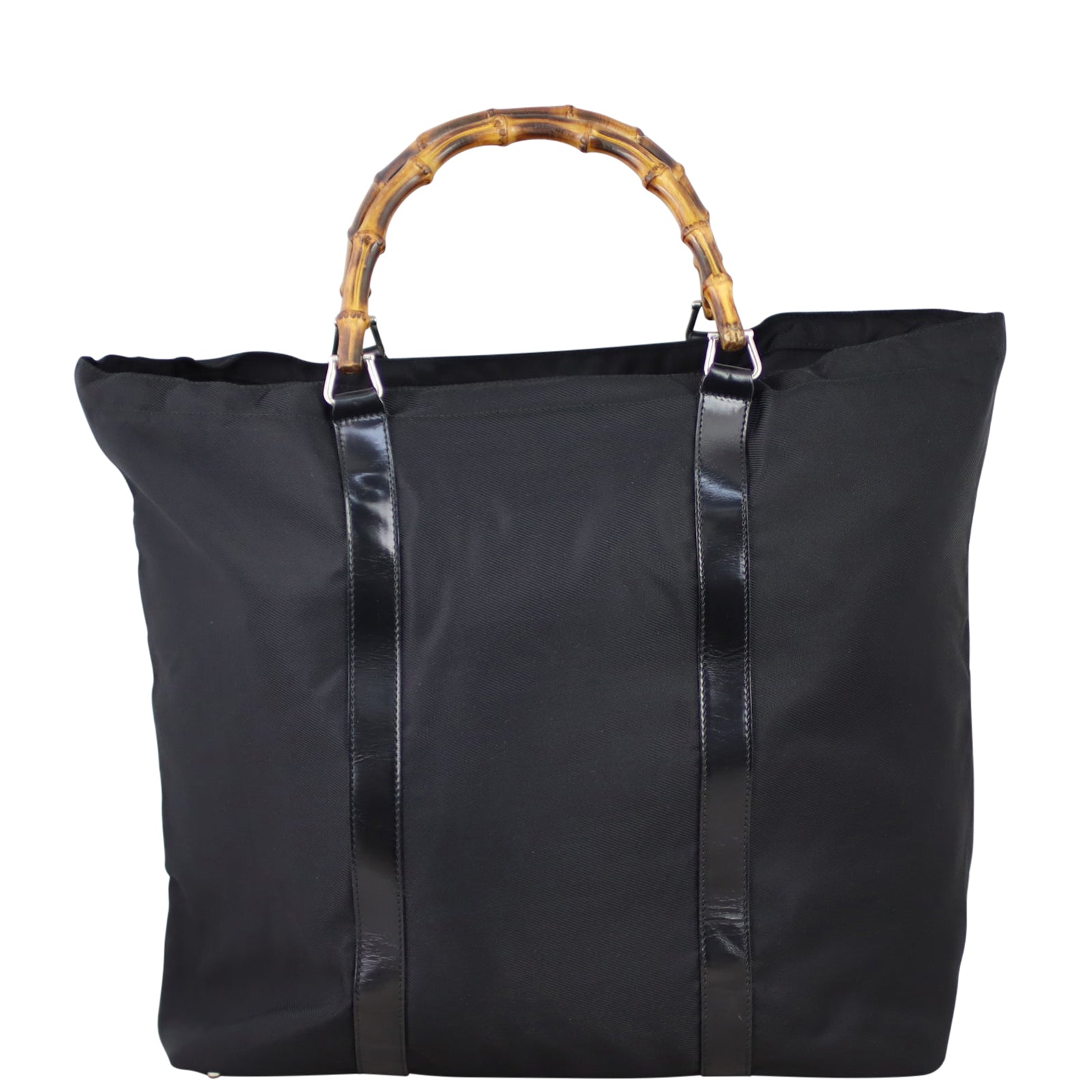 Gucci Nylon Bamboo Handle Tote Back