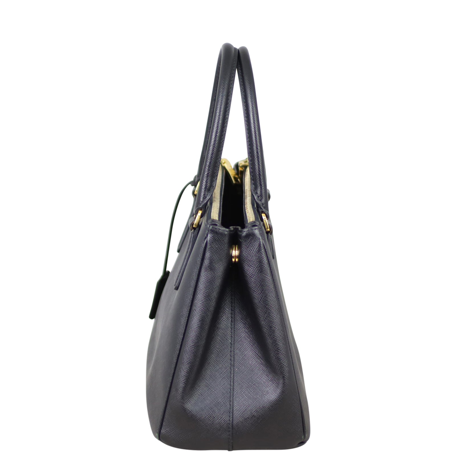 Prada Saffiano Lux Galleria Double Zip Tote Small Side