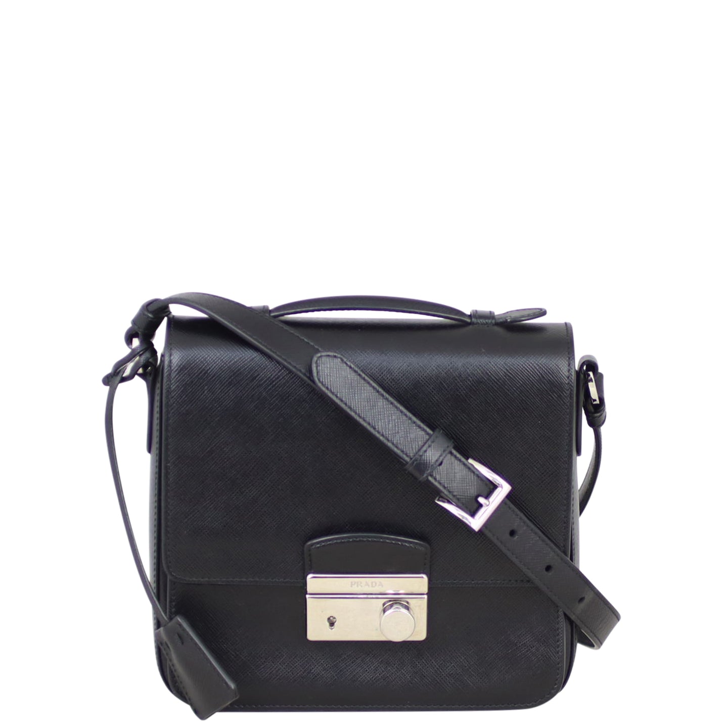 Prada Saffiano Lux Sound Crossbody Bag Front