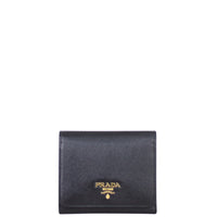 Prada Saffiano Metal Compact Wallet Front