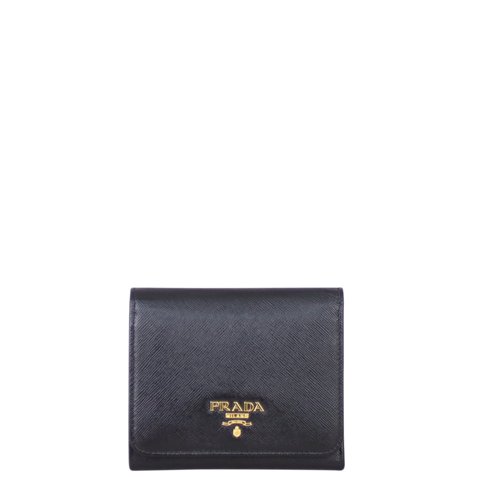 Prada Saffiano Metal Compact Wallet Front