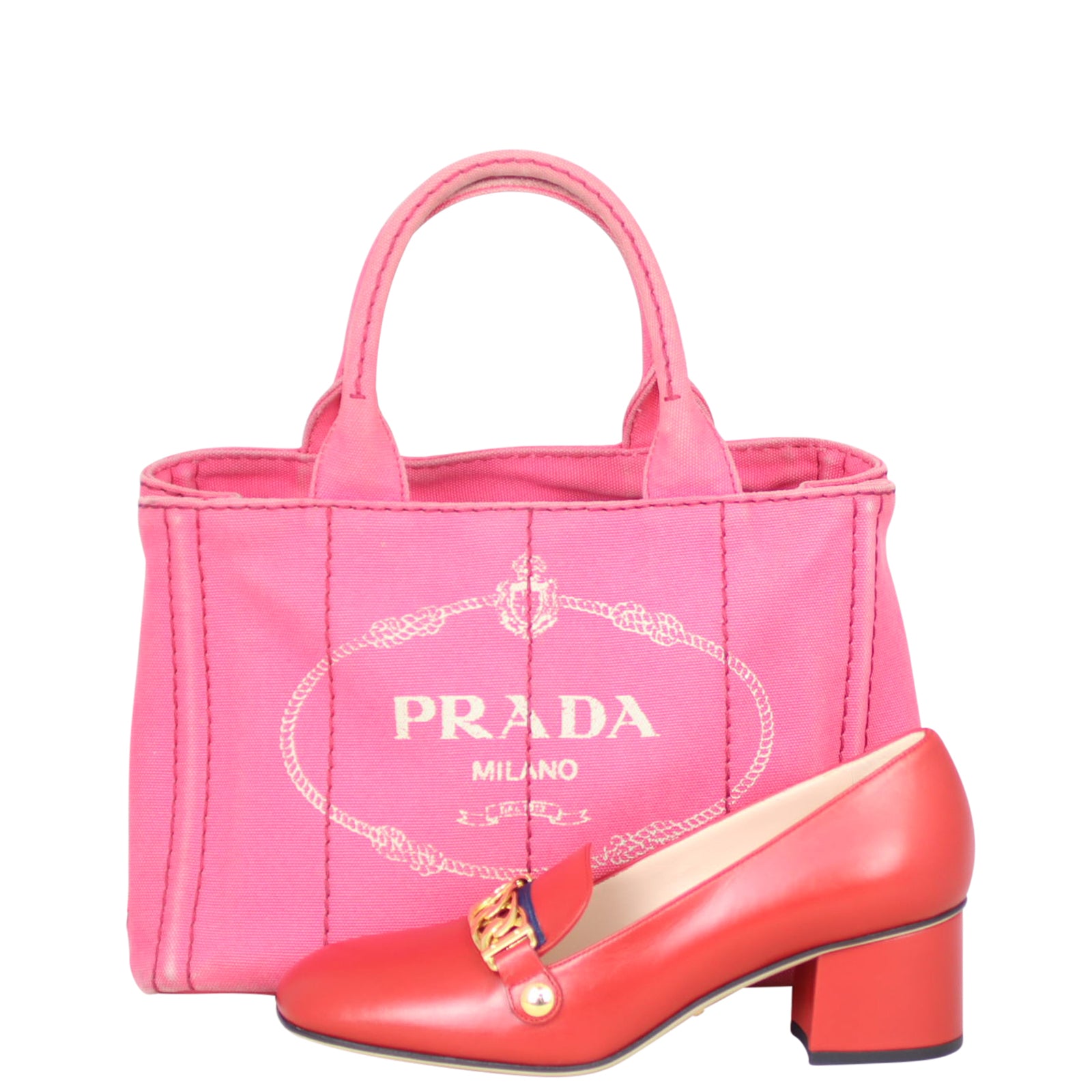 Prada Canapa Logo Tote Small Shoe