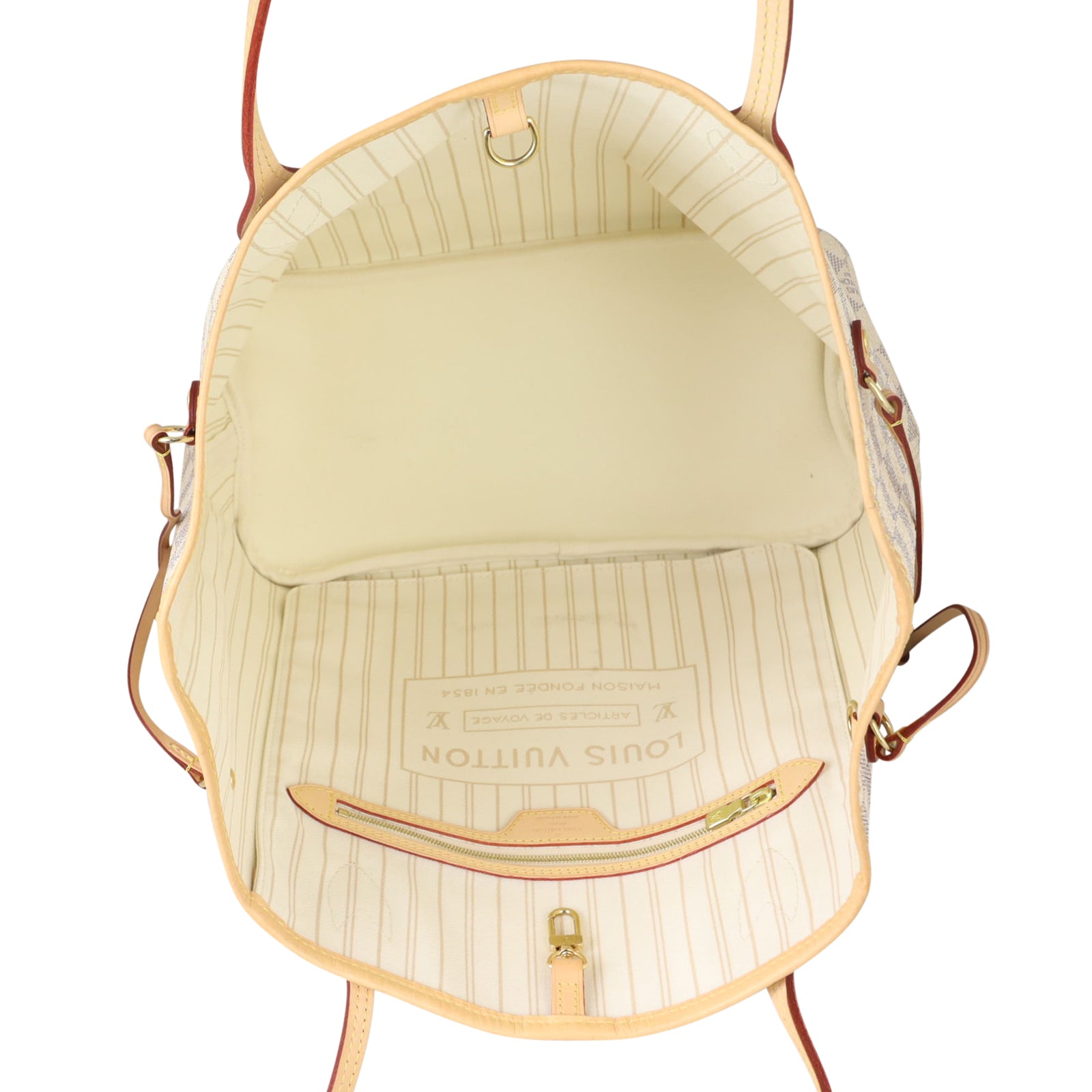 Louis Vuitton Neverfull MM Damier Azur Whole interior