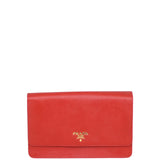 Prada Saffiano Metal Wallet on Strap Front