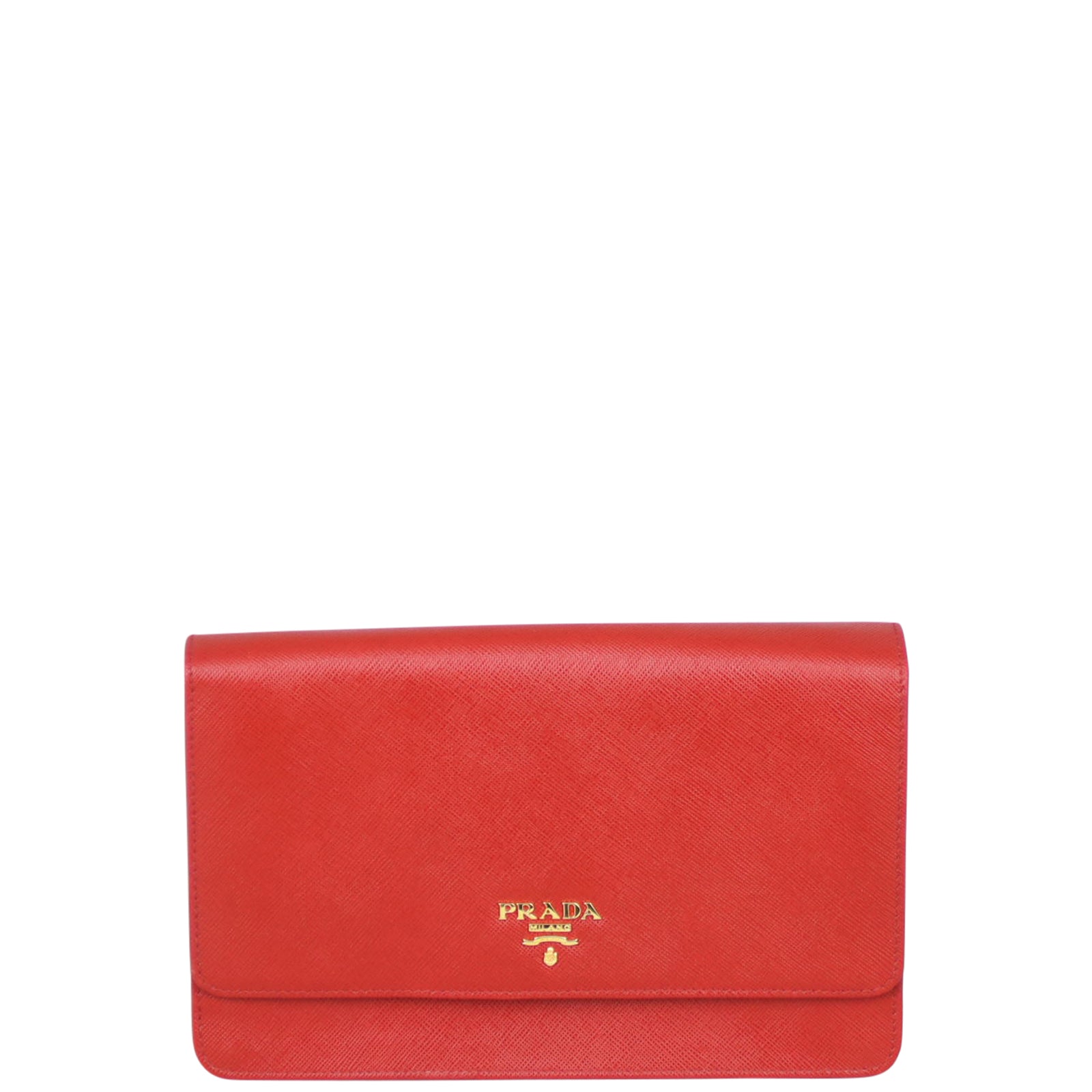 Prada Saffiano Metal Wallet on Strap Front