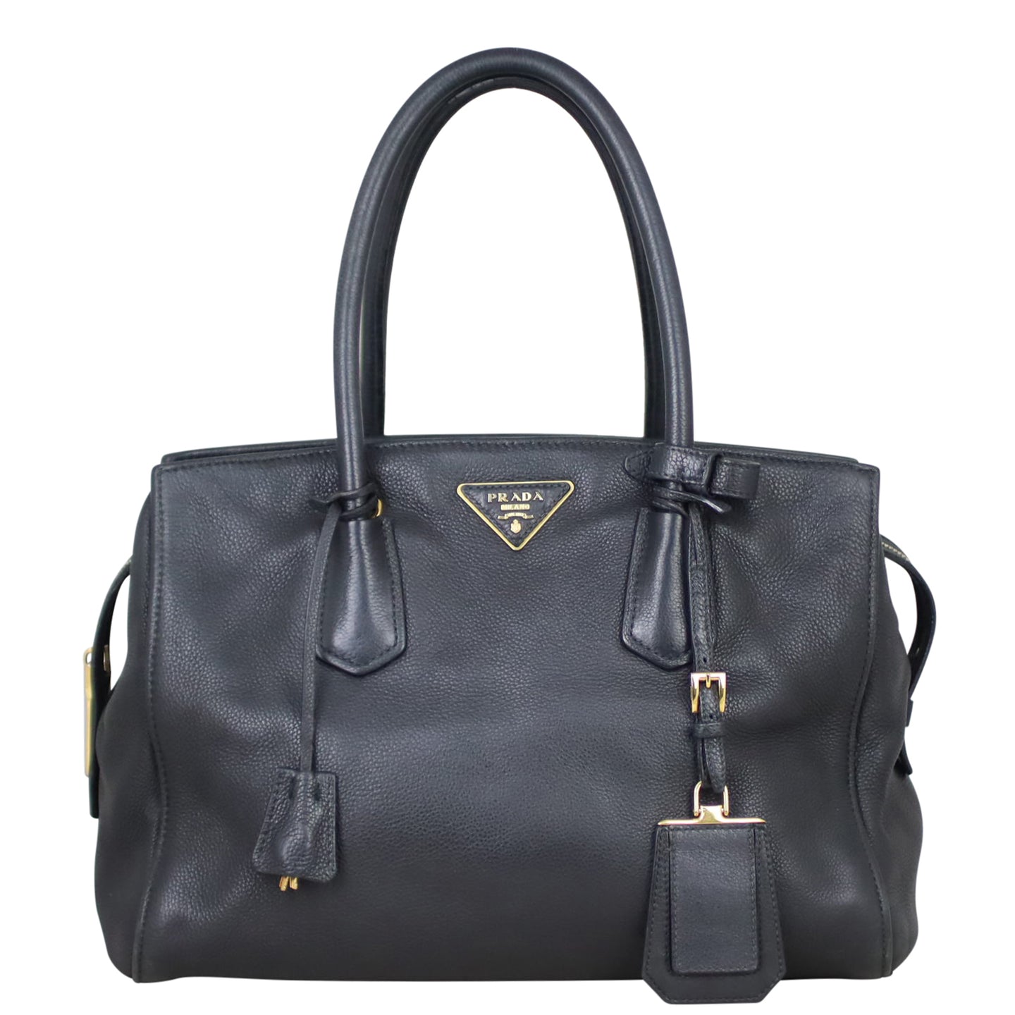 Prada Vitello Grain Top Handle Tote Front