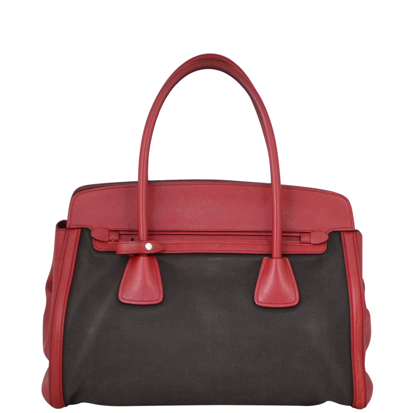 Prada Saffiano and Canvas Satchel Back