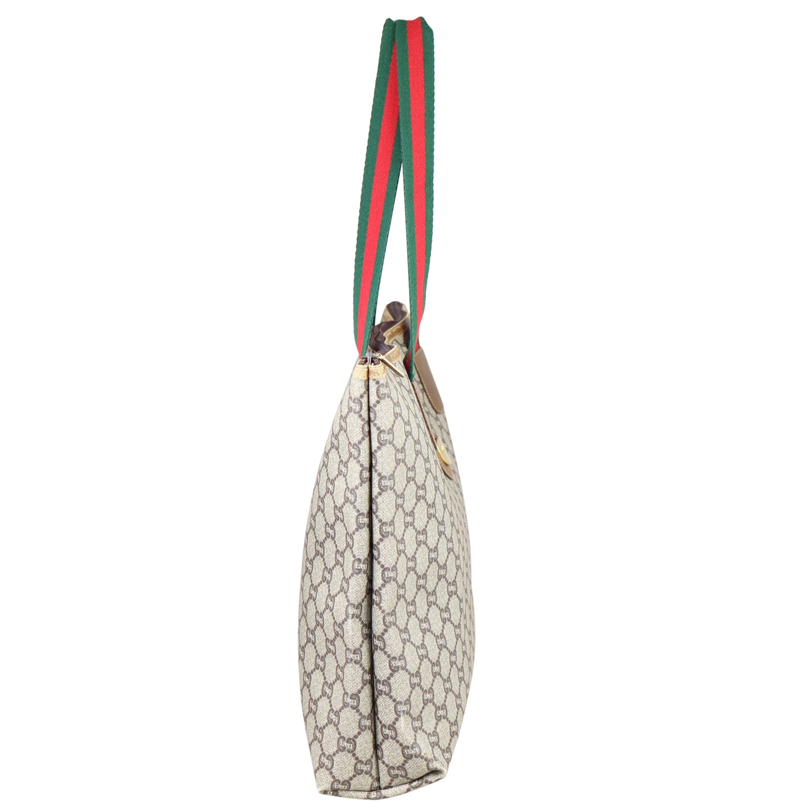 Gucci GG Supreme Plus Web Tote Side