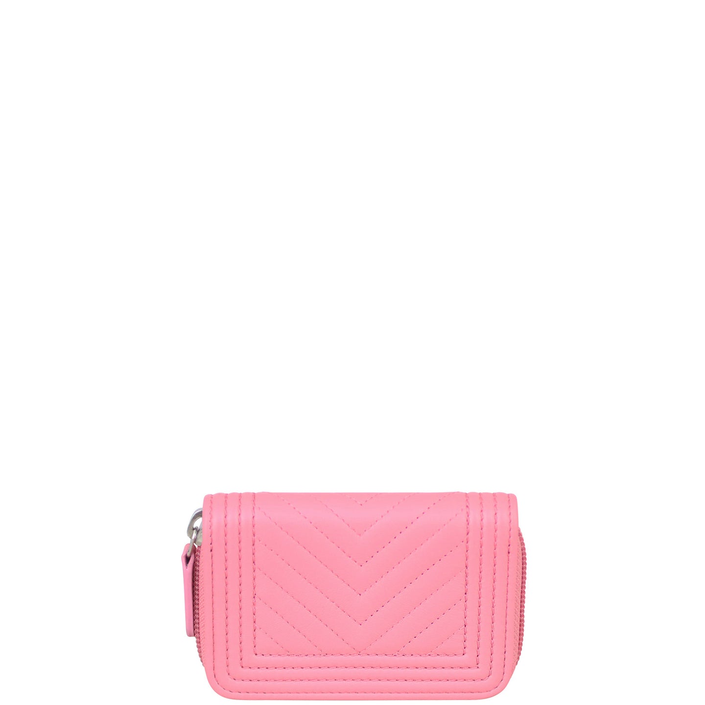 Chanel Boy Chevron Zip Coin Purse Back