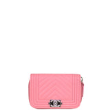 Chanel Boy Chevron Zip Coin Purse Front