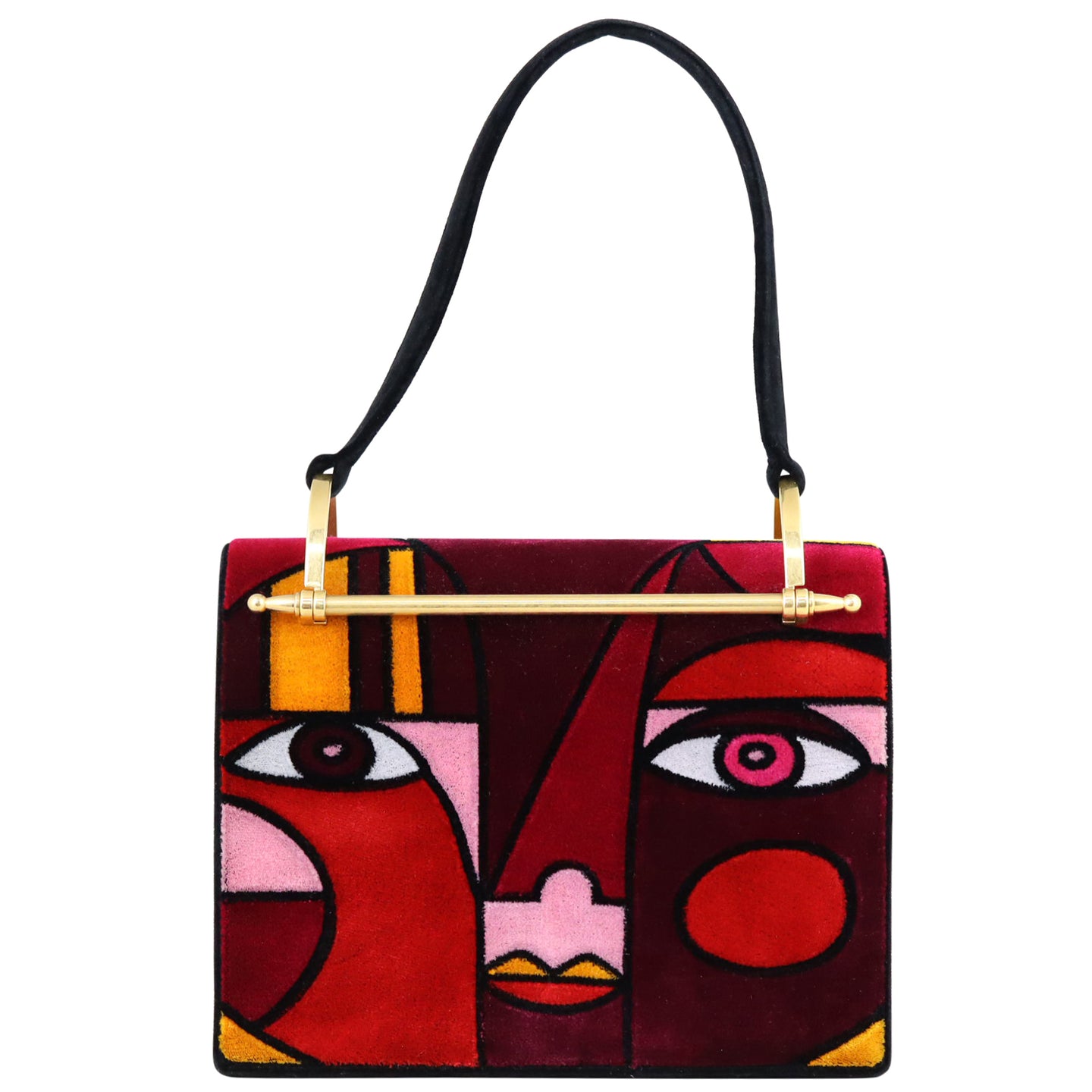 Prada X Liselotte Watkins Patchwork Face-Print Bag Front