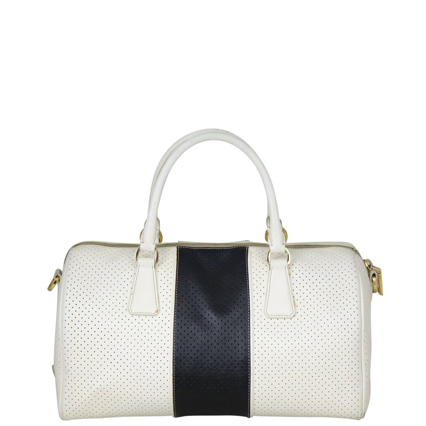 Prada Saffiano Fori Perforated Bowler Back