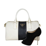 Prada Saffiano Fori Perforated Bowler Shoe