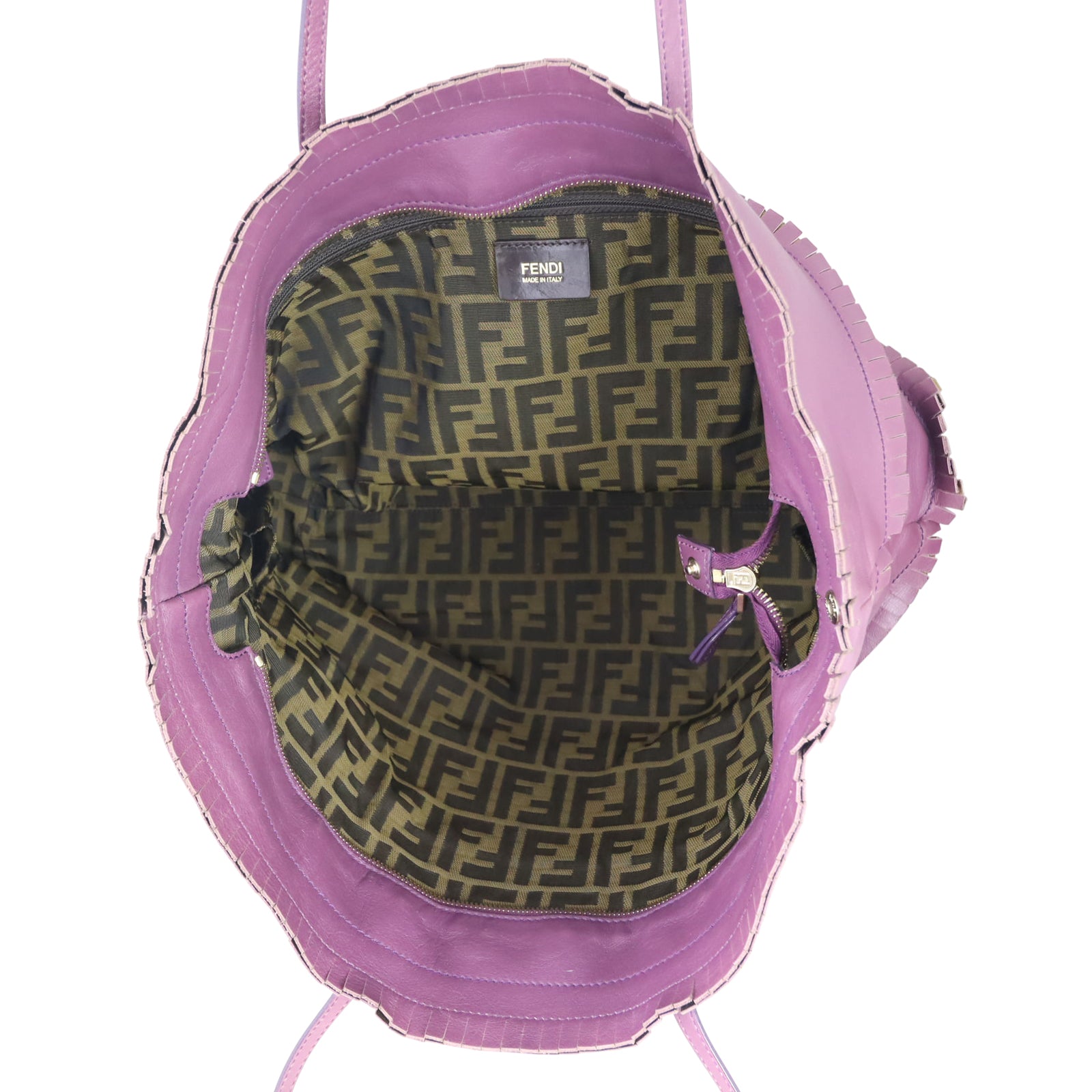 Fendi Ruffle Roll Tote Whole interior