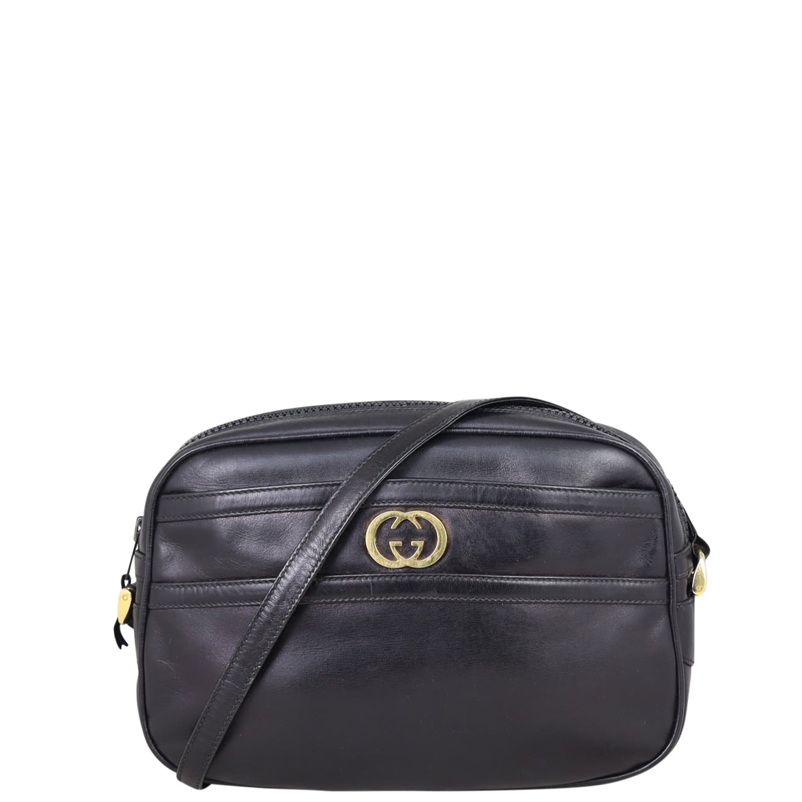 Gucci GG Vintage Leather Shoulder Bag Front