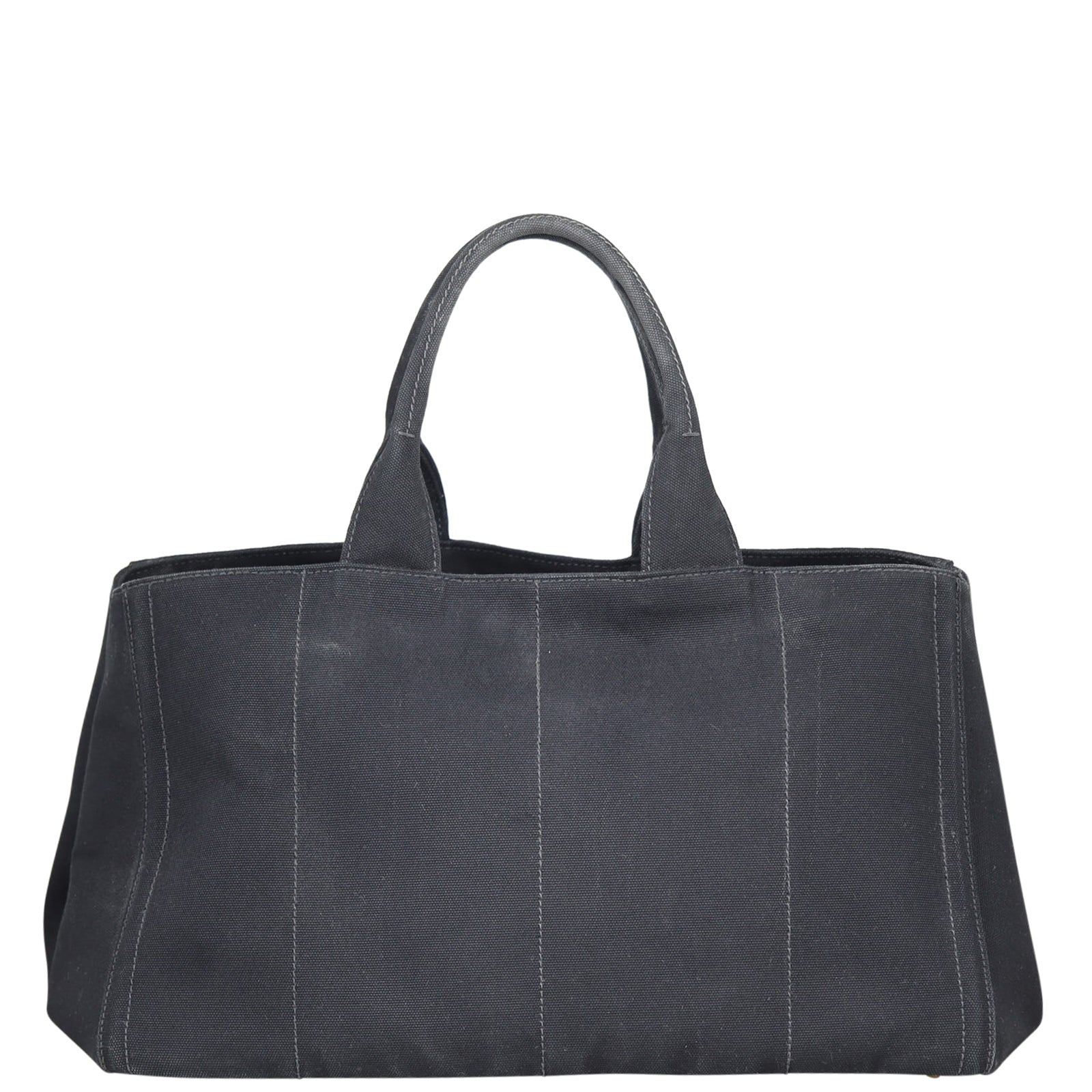 Prada Studded Canapa Tote Back