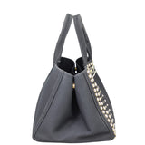 Prada Studded Canapa Tote Side
