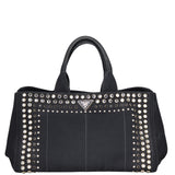 Prada Studded Canapa Tote Front