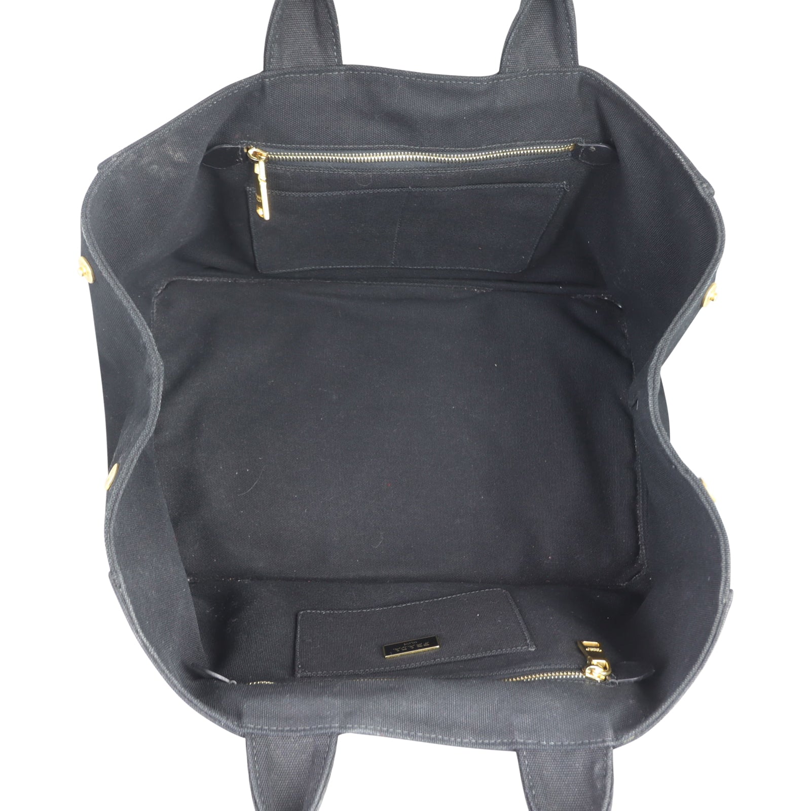 Prada Studded Canapa Tote Whole interior