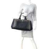Prada Studded Canapa Tote Mannequin