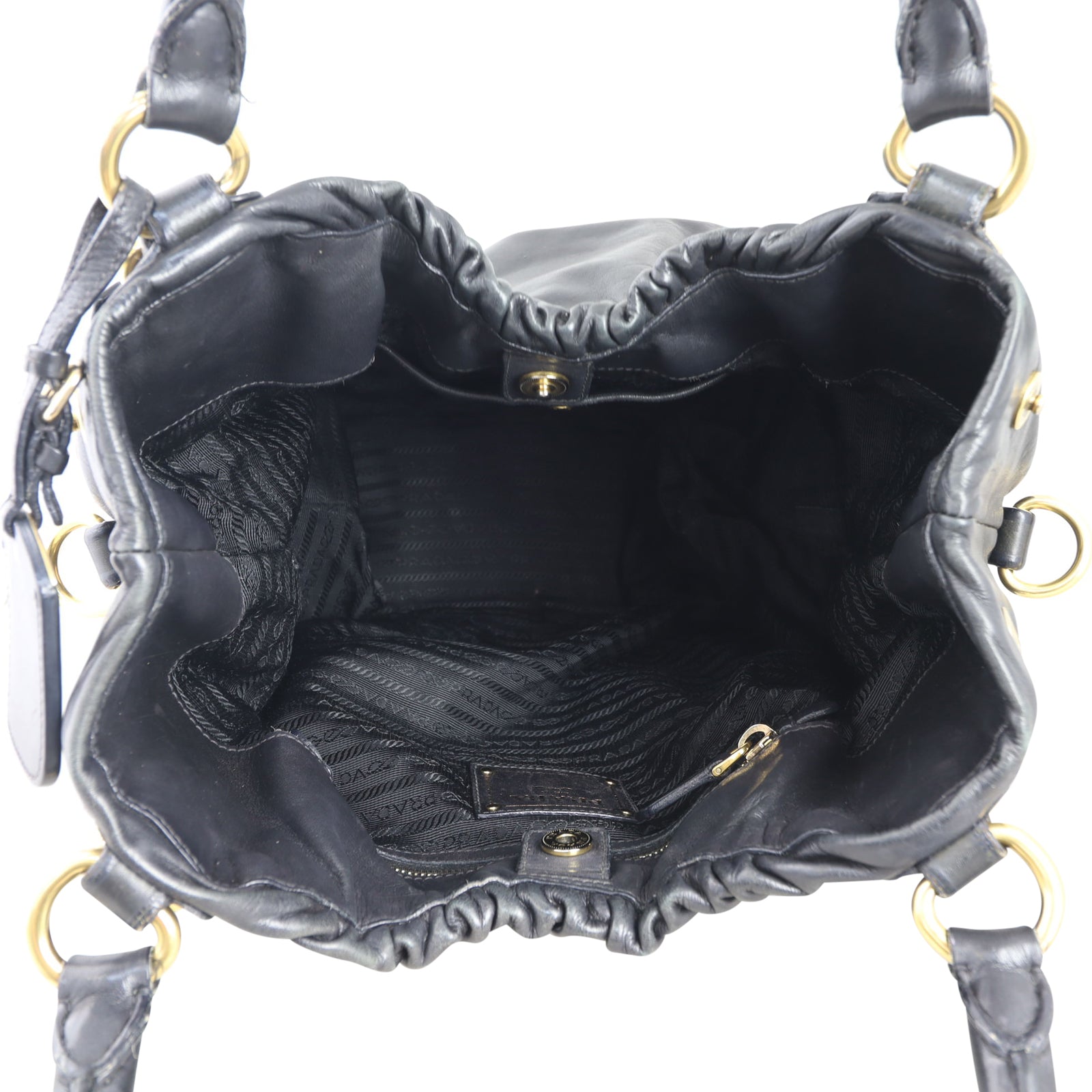 Prada Nappa Shoulder Bag Whole interior
