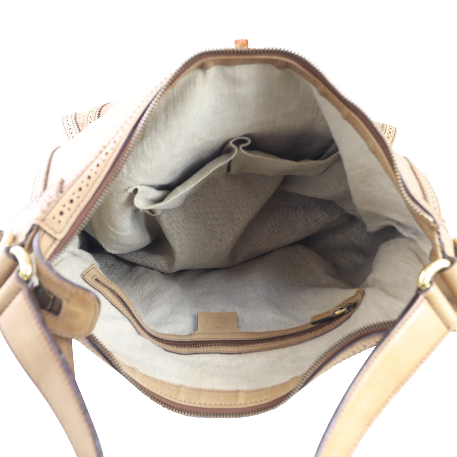 Gucci Duilio Brogue Hobo Whole interior