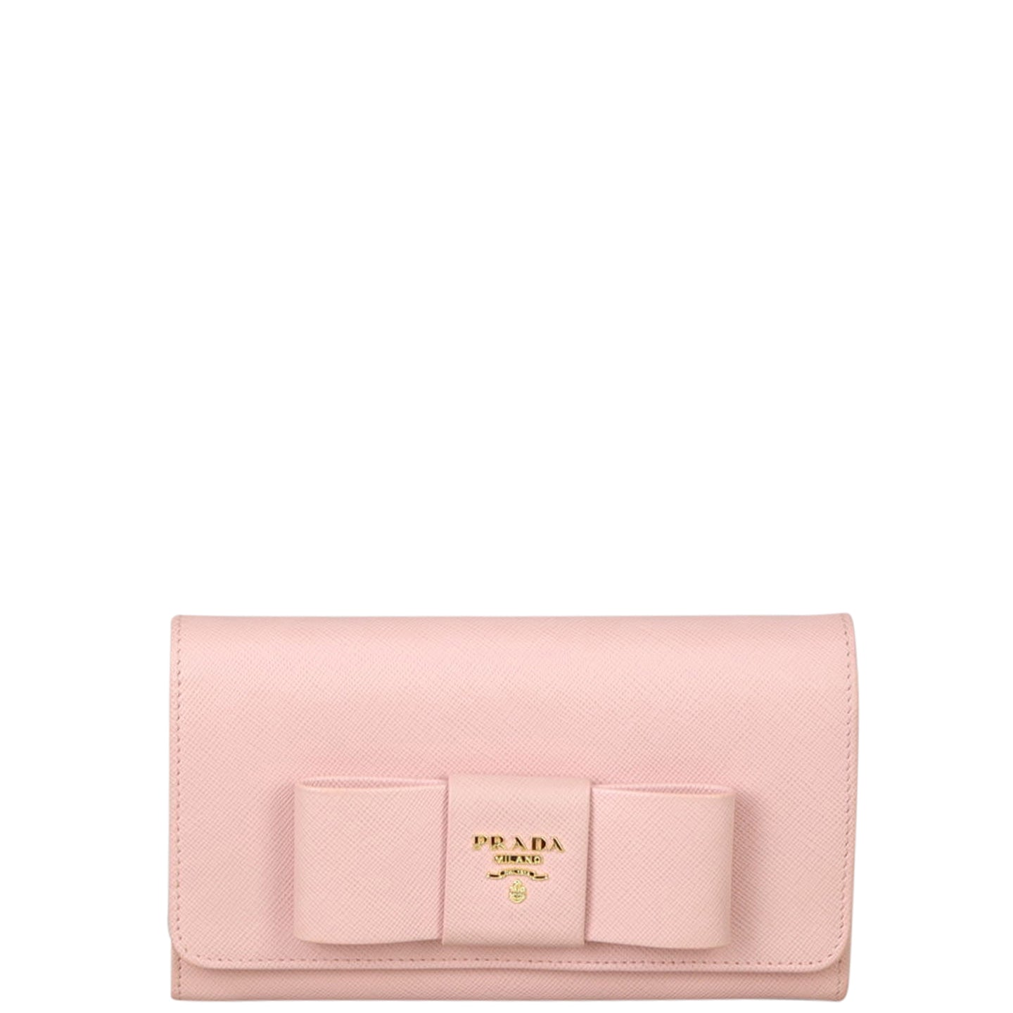 Prada Saffiano Lux Bow Wallet on Strap Front