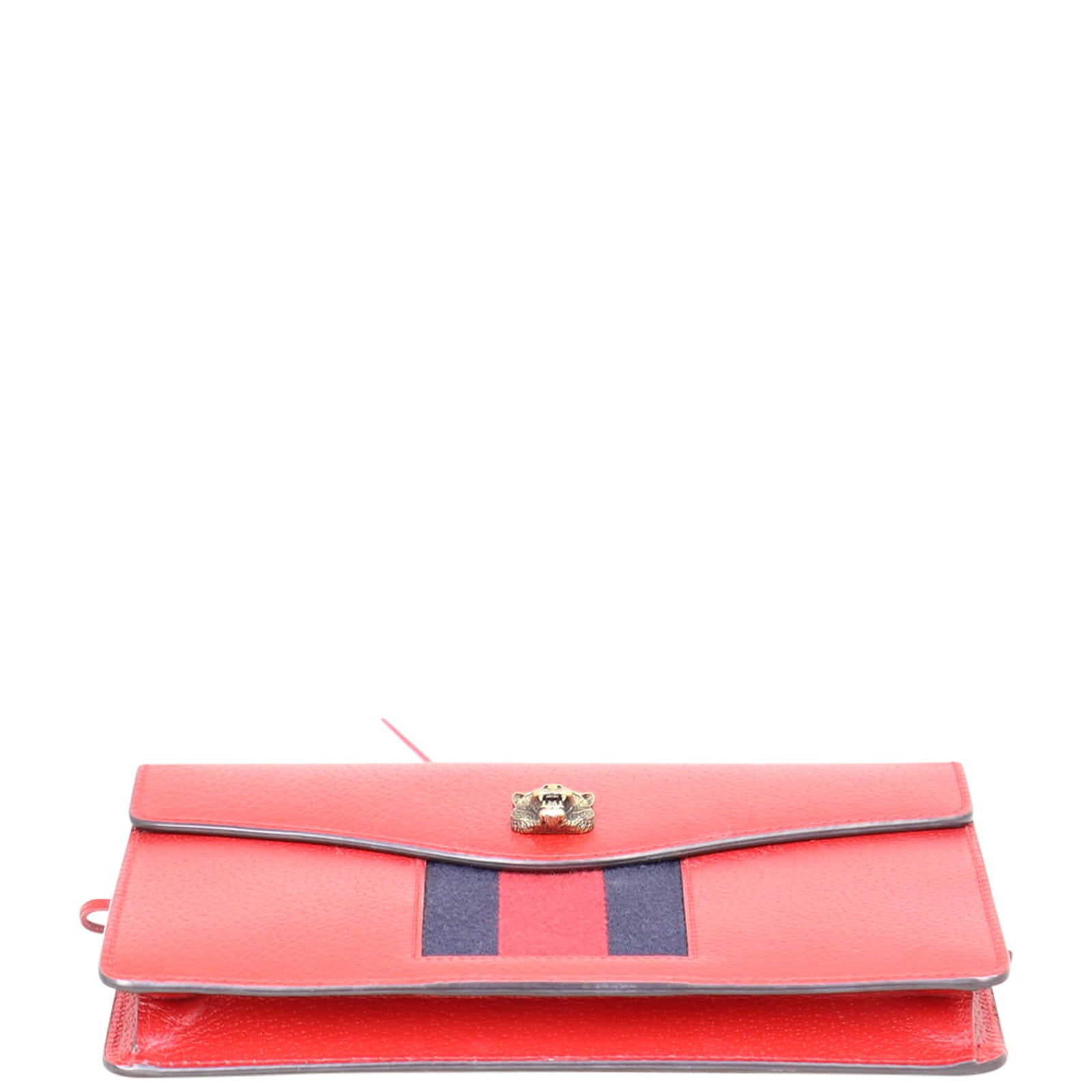 Gucci Animalier Web Leather Flap Clutch Base