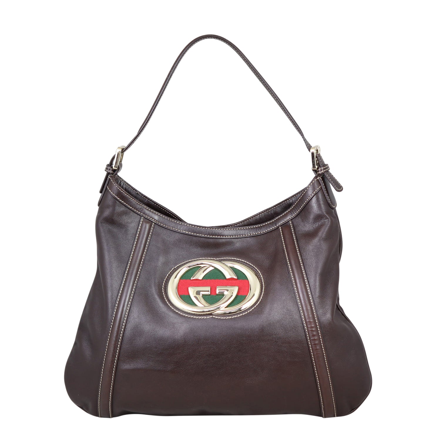 Gucci Leather Britt Medium Hobo Front