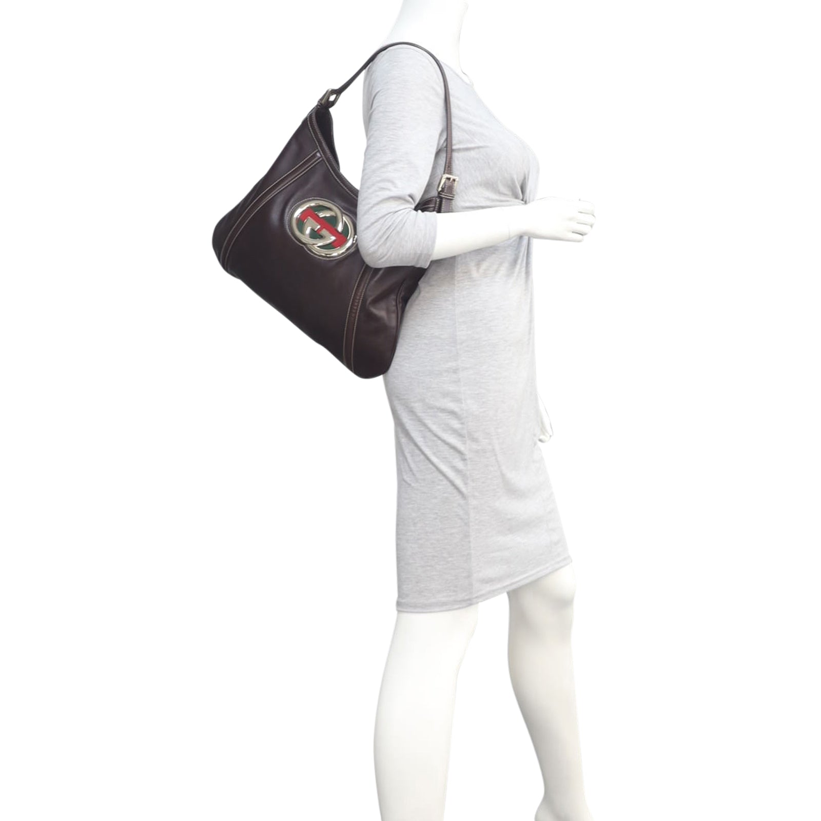 Gucci Leather Britt Medium Hobo Mannequin