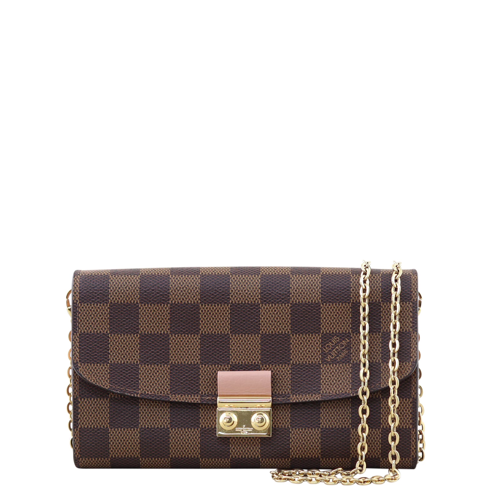 Louis Vuitton Croisette Wallet on Chain Damier Ebene Front