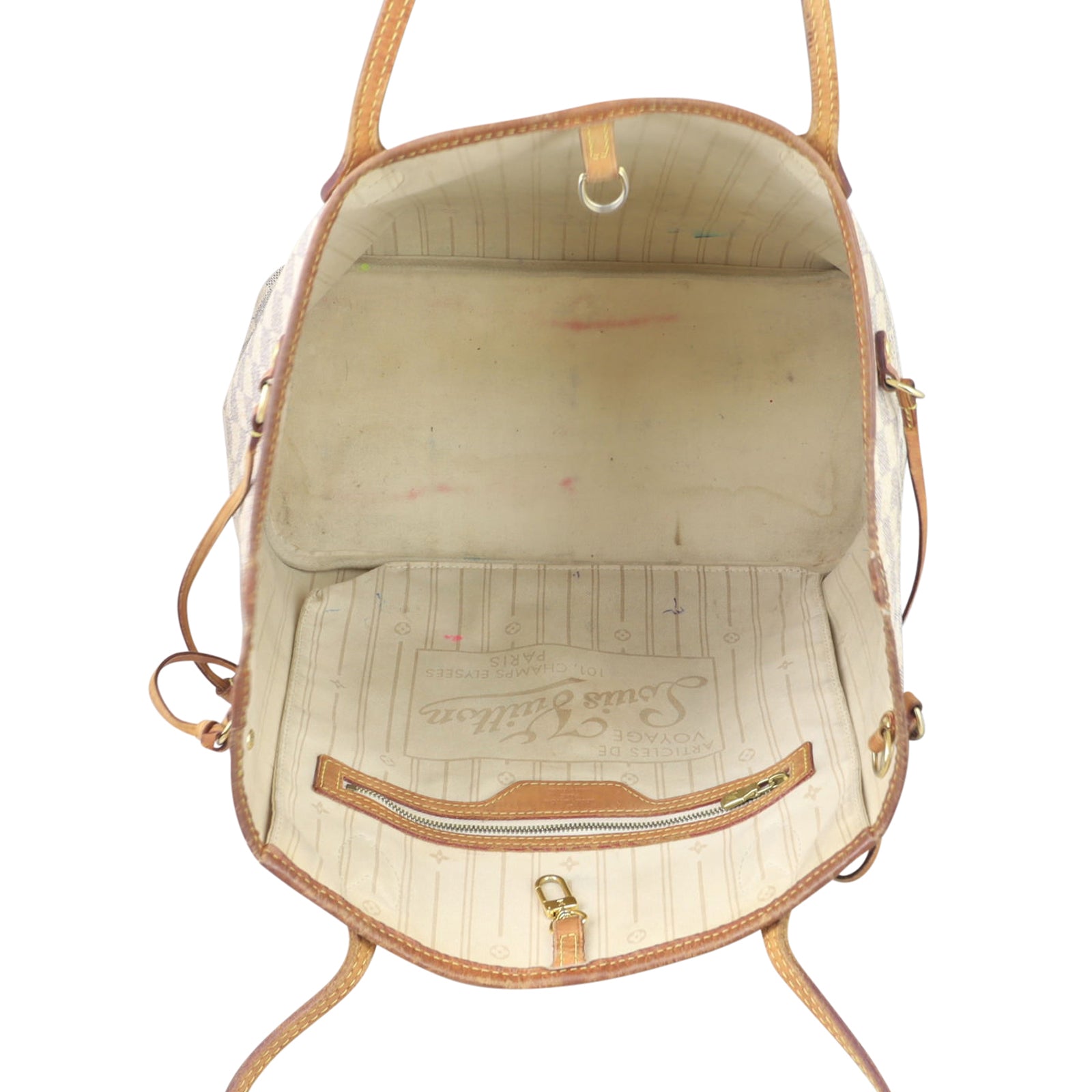 Louis Vuitton Neverfull MM Damier Azur Whole interior