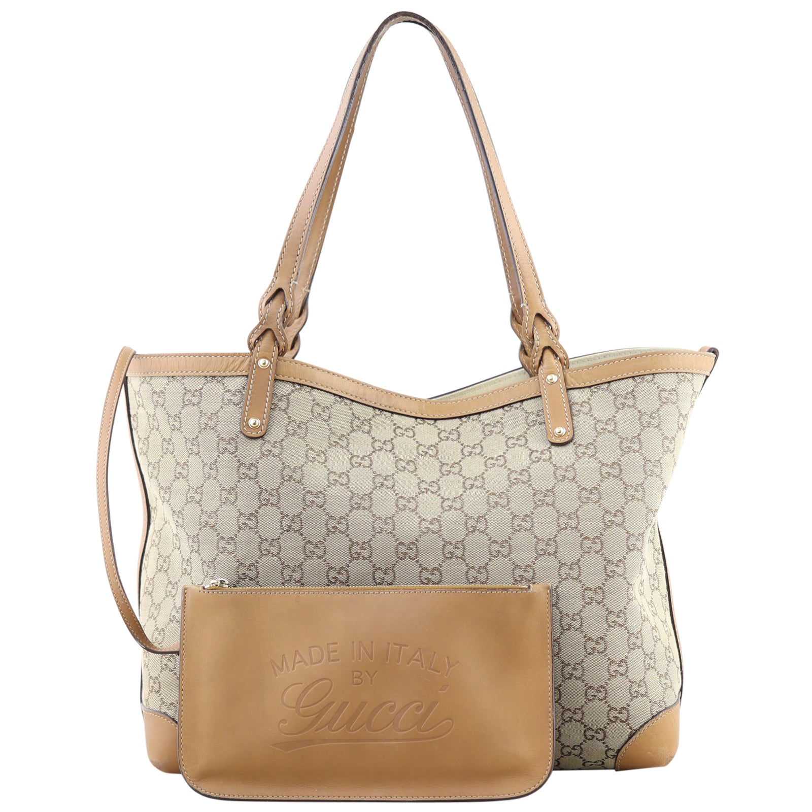Gucci GG Canvas Craft Tote with Pouch Front