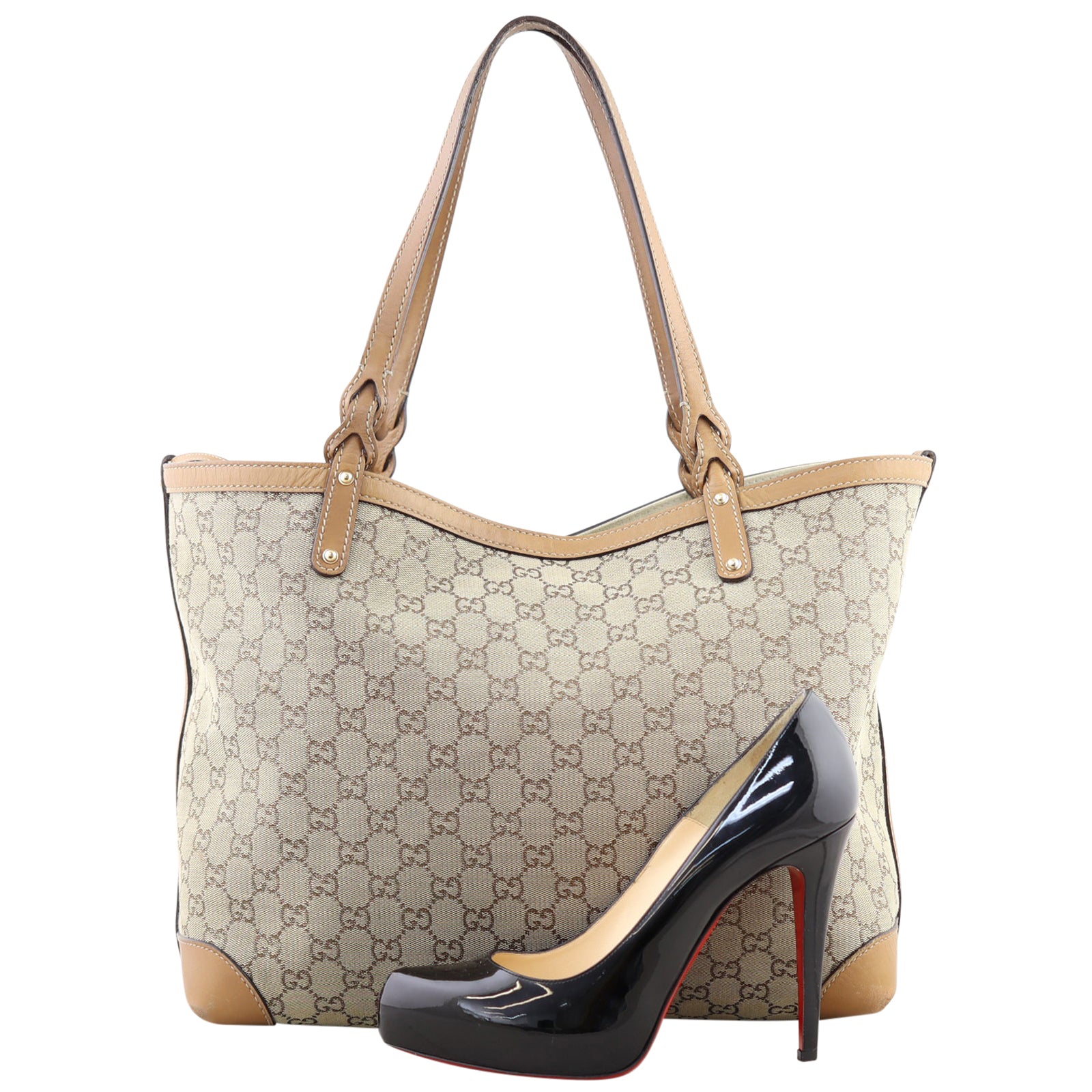 Gucci GG Canvas Craft Tote with Pouch Shoe
