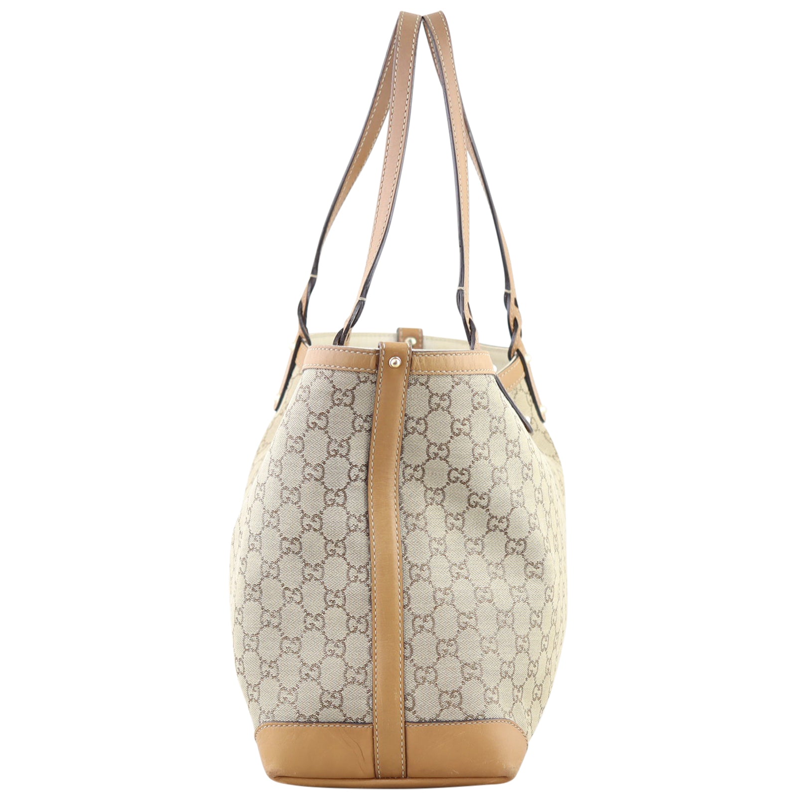 Gucci GG Canvas Craft Tote with Pouch Side