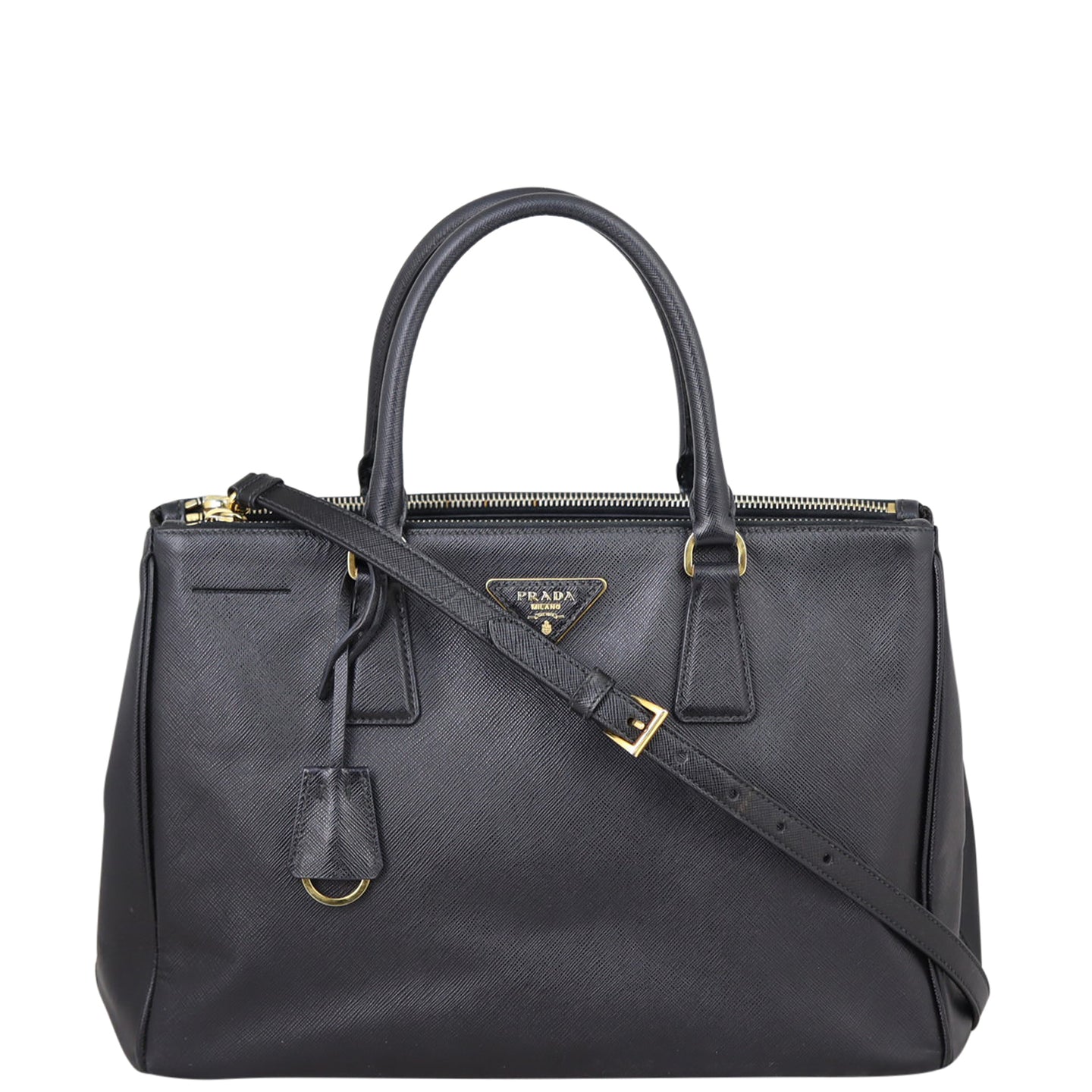 Prada Saffiano Lux Galleria Double Zip Tote Medium Front